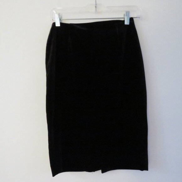 WHITE HOUSE BLACK MARKET Velvet Pencil Skirt Academia Officecore Y2K US 2 Petite - Picture 3 of 12